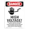 Signmission Safety Sign, OSHA Danger, 18" Height, High Voltage Will, Portrait OS-DS-D-1218-V-1351 - alternate 1